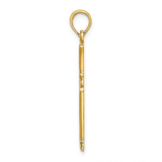 14k Yellow Gold Starburst Cross