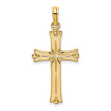 14k Yellow Gold Starburst Cross