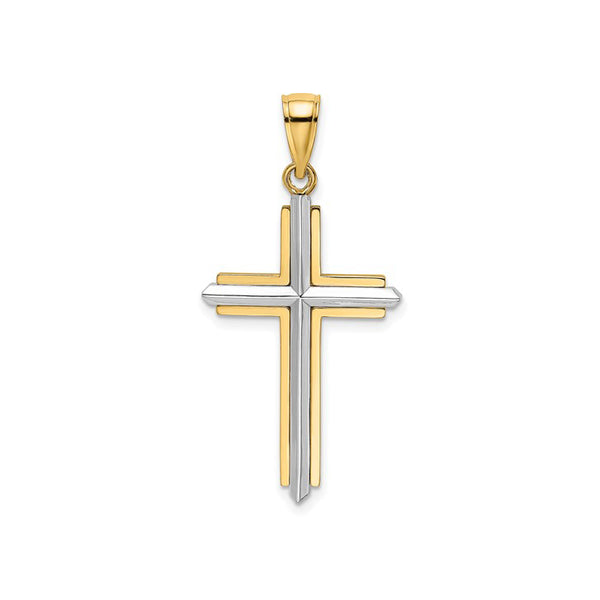 14k Gold Two-tone Cross