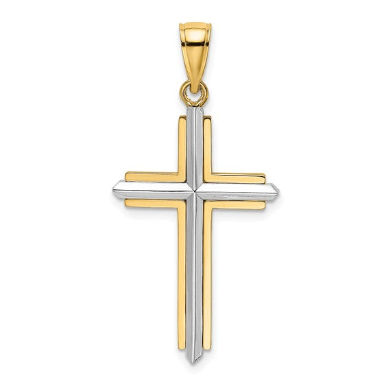 14k Gold Two-tone Cross