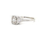 Estate18K WHITE GOLD RING FILIGREE WITH .19CT ROUND BRILLIANT DIAMOND
