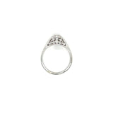 Estate18K WHITE GOLD RING FILIGREE WITH .19CT ROUND BRILLIANT DIAMOND