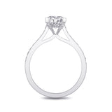 14kw Gold Diamond Accented Head Engagement Ring Semi-Mount