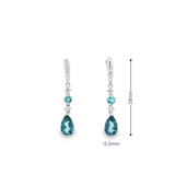 14k White Gold London Blue Topaz and Diamond Drop Earrings