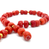 Estate Carved Red Coral Bead Bracelet with Tassel – 7”