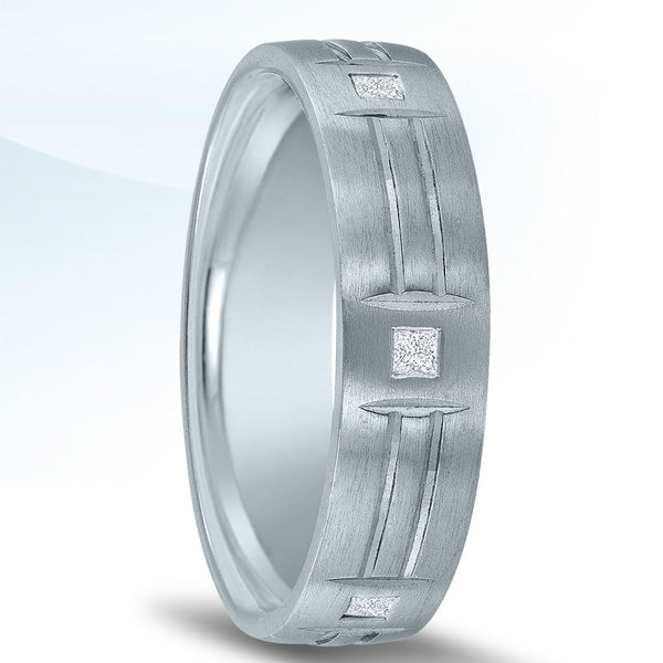 Sterling Silver Diamond Station Band