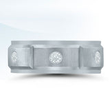 Sterling Silver Diamond Station Band