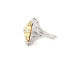 ESTATE 14k TWO-TONE FILIGREE STYLE RING WITH .10TCW DIAMONDS