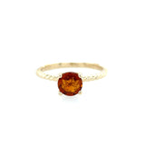 10k Yellow Gold Round Citrine Ring in Rope Style Setting