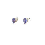 14k White Gold Pear Tanzanite Stud Earrings