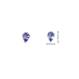 14k White Gold Pear Tanzanite Stud Earrings