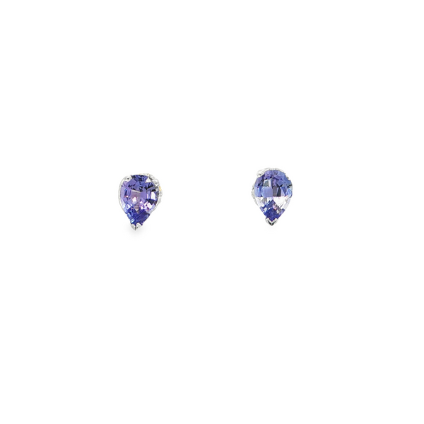 14k White Gold Pear Tanzanite Stud Earrings