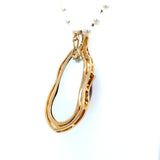 Estate 14k yellow gold Tahitian Mabé Pearl Enhancer Pendant with Diamond Accents on AAA Pearl Strand