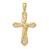 14KY Gold 1/20th ctw Diamond Cross Pendant