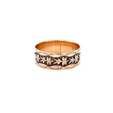 Estate 10K Rose Gold Victorian Cigar Band with Botanical Motif