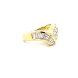 Estate 18K Yellow Gold Chevron Ring with 1.25ctw Diamonds