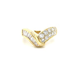 Estate 18K Yellow Gold Chevron Ring with 1.25ctw Diamonds