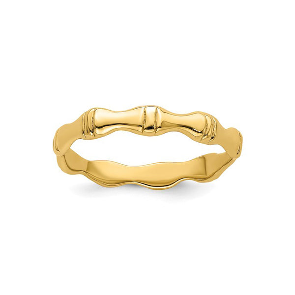 14K Yellow Gold Polished Bamboo Band