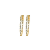 14K Yellow Gold 1.93ctw Diamond Oval Inside-Out Hoop Earrings