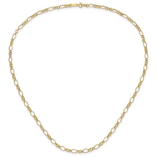 14ky Gold Oval & Round Link Necklace