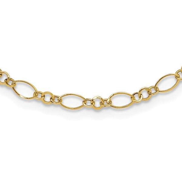 14ky Gold Oval & Round Link Necklace