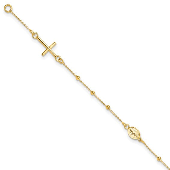 14ky Gold  Rosary Bracelet
