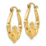 14ky Gold Claddagh Hoop Earrings
