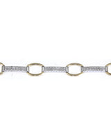 Two-tone Diamond Link/Bar Bracelet