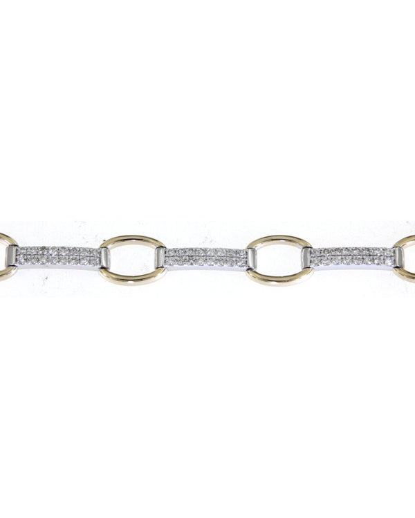 Two-tone Diamond Link/Bar Bracelet