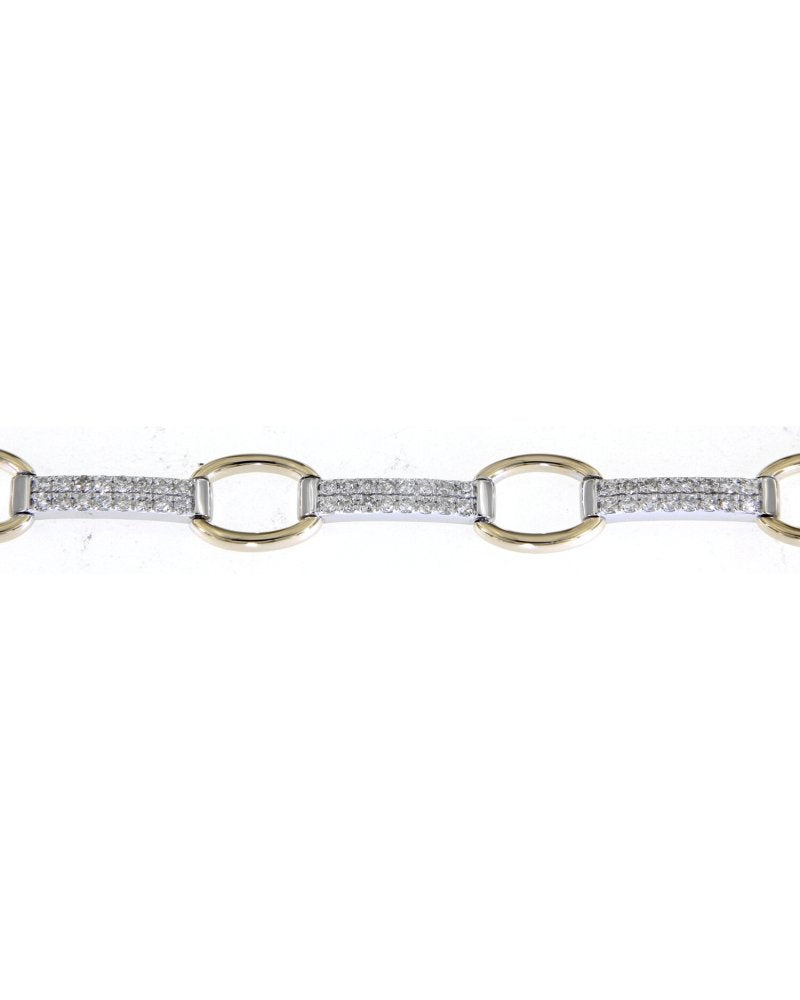 Two-tone Diamond Link/Bar Bracelet