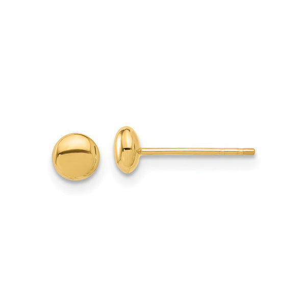 14K Yellow Gold 4.5mm Button Post Earrings