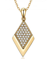 14ky Gold Diamond-Shape Pavé Diamond Necklace