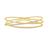 14k Yellow Gold Flexible Diamond Bangle