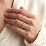 14k Yellow Gold 5 Stone Flush Set Round Diamond Band