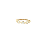 14k Yellow Gold 5 Stone Flush Set Round Diamond Band