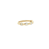 14k Yellow Gold 5 Stone Flush Set Round Diamond Band