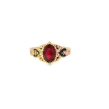 Estate 10k Rose Gold Victorian Red Gemstone Ring