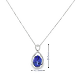 14k White Gold Oval Tanzanite and Diamond Infinity Halo Pendant