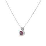 14k White Gold Round Lab Created Alexandrite Solitaire Pendant