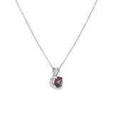 14k White Gold Round Lab Created Alexandrite Solitaire Pendant