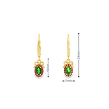 14k Yellow Gold Wreath Design Dempsey & Baxter Christmas Dangle Earrings