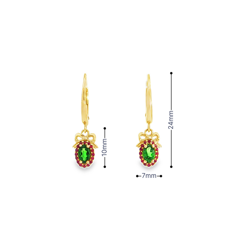 14k Yellow Gold Wreath Design Dempsey & Baxter Christmas Dangle Earrings