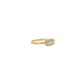 14k Yellow Gold Baguette and Diamond Halo Ring