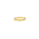 14k Yellow Gold Diamond Faceted Ring