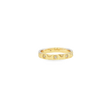 14k Yellow Gold Diamond Faceted Ring