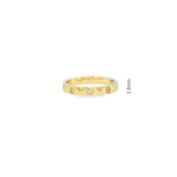 14k Yellow Gold Diamond Faceted Ring