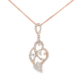 18k Rose Gold Diamond Pendant Necklace