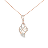18k Rose Gold Diamond Pendant Necklace