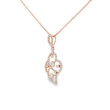 18k Rose Gold Diamond Pendant Necklace