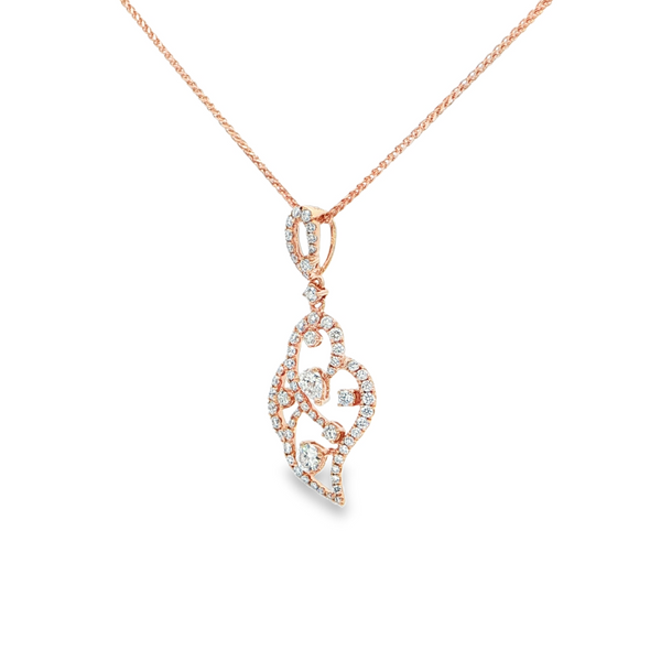 18k Rose Gold Diamond Pendant Necklace